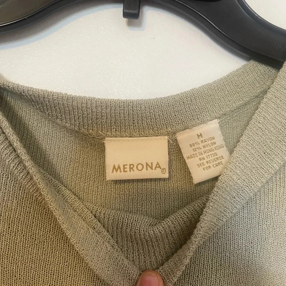 Merona green long sweater dress color block, army and sage green - Picture 9 of 9